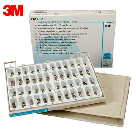 3M Stainless Steel Primary Molar Crown Kit, 96/Pack